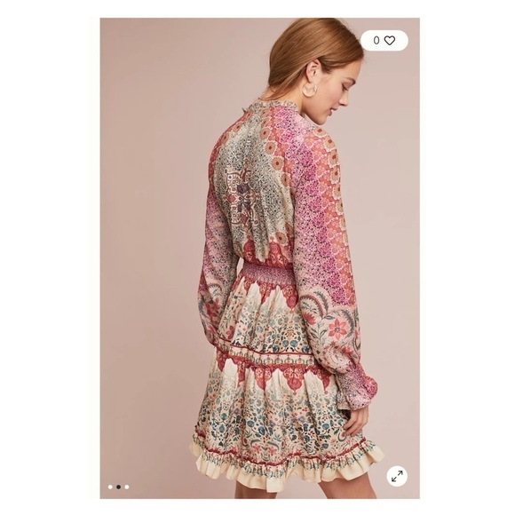 SIDDHARTHA BANSAL Anthropologie Dakota Long Sleeve Peasant Mini Dress Small - Picture 3 of 8